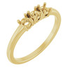 Family Ring Mounting in 18 Karat Yellow Gold for Round Stone, 3.1 grams