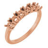 Family Ring Mounting in 10 Karat Rose Gold for Round Stone, 2.55 grams