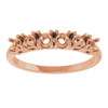 Family Ring Mounting in 10 Karat Rose Gold for Round Stone, 2.55 grams