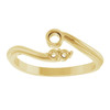 Family Bypass Ring Mounting in 18 Karat Yellow Gold for Round Stone, 2.98 grams