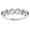 Family Bezel Set Ring Mounting in 10 Karat White Gold for Round Stone, 2.89 grams