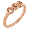 Family Bezel Set Ring Mounting in 10 Karat Rose Gold for Round Stone, 2.58 grams