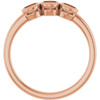 Family Bezel Set Ring Mounting in 10 Karat Rose Gold for Round Stone, 2.58 grams