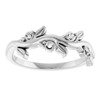 Family Floral Ring Mounting in 10 Karat White Gold for Round Stone, 2.11 grams