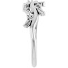 Family Floral Ring Mounting in 10 Karat White Gold for Round Stone, 2.11 grams