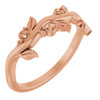 Family Floral Ring Mounting in 10 Karat Rose Gold for Round Stone, 2.81 grams