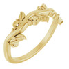 Family Floral Ring Mounting in 18 Karat Yellow Gold for Round Stone, 4.02 grams