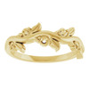 Family Floral Ring Mounting in 18 Karat Yellow Gold for Round Stone, 4.02 grams