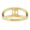 Family Negative Space Ring Mounting in 10 Karat Yellow Gold for Straight baguette Stone, 3.14 grams