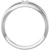 Family Negative Space Ring Mounting in 18 Karat White Gold for Straight baguette Stone, 3.92 grams