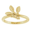 Family Floral Ring Mounting in 18 Karat Yellow Gold for Round Stone, 4.12 grams
