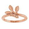 Family Floral Ring Mounting in 18 Karat Rose Gold for Round Stone, 4.12 grams