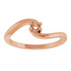 Family Ring Mounting in 10 Karat Rose Gold for Round Stone, 1.93 grams
