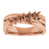 Family Ring Mounting in 10 Karat Rose Gold for Square Stone, 6.59 grams