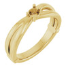 Family Ring Mounting in 18 Karat Yellow Gold for Round Stone, 6.12 grams