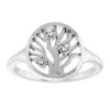 Family Tree Ring Mounting in 18 Karat White Gold for Round Stone, 4.01 grams