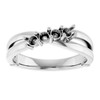 Family Ring Mounting in Platinum for Round Stone, 7.71 grams