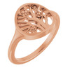 Family Tree Ring Mounting in 18 Karat Rose Gold for Round Stone, 4.22 grams
