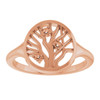 Family Tree Ring Mounting in 18 Karat Rose Gold for Round Stone, 4.22 grams