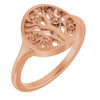 Family Tree Ring Mounting in 10 Karat Rose Gold for Round Stone, 3.17 grams