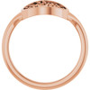 Family Tree Ring Mounting in 10 Karat Rose Gold for Round Stone, 3.17 grams