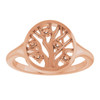 Family Tree Ring Mounting in 10 Karat Rose Gold for Round Stone, 3.17 grams