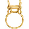 Accented Ring Mounting in 18 Karat Yellow Gold for Round Stone, 6.23 grams