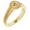 Bezel Set Halo Style Engagement Ring Mounting in 18 Karat Yellow Gold for Round Stone, 6 grams