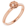 Accented Engagement Ring Mounting in 18 Karat Rose Gold for Round Stone, 3.08 grams