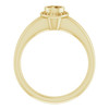 Bezel Set Halo Style Engagement Ring Mounting in 18 Karat Yellow Gold for Round Stone, 6.87 grams