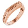 Accented Ring Mounting in 18 Karat Rose Gold for Round Stone, 9.69 grams