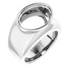 Bezel Set Ring Mounting in 18 Karat White Gold for Oval Stone, 24.52 grams