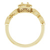 Halo Style Engagement Ring Mounting in 14 Karat Yellow Gold for Round Stone, 3.27 grams