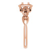 Halo Style Engagement Ring Mounting in 18 Karat Rose Gold for Round Stone, 3.91 grams