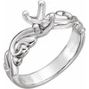Solitaire Engagement Ring Mounting in 10 Karat White Gold for Round Stone, 5.2 grams
