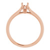 Solitaire Engagement Ring Mounting in 10 Karat Rose Gold for Round Stone, 2.77 grams