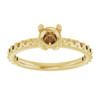 Accented Engagement Ring Mounting in 14 Karat Yellow Gold for Round Stone, 3.01 grams