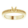 Accented Engagement Ring Mounting in 10 Karat Yellow Gold for Round Stone, 5.08 grams