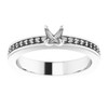 Accented Engagement Ring Mounting in 18 Karat White Gold for Round Stone, 6.51 grams