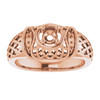 Accented Ring Mounting in 10 Karat Rose Gold for Round Stone, 4.65 grams