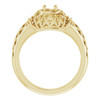 Accented Ring Mounting in 14 Karat Yellow Gold for Round Stone, 5.19 grams