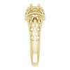 Accented Ring Mounting in 14 Karat Yellow Gold for Round Stone, 5.19 grams