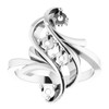 Family Freeform Ring Mounting in Platinum for Round Stone, 8.34 grams