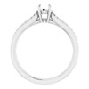 Accented Ring Mounting in 18 Karat White Gold for Round Stone, 5.21 grams
