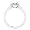 Halo Style Engagement Ring Mounting in Platinum for Round Stone, 6.27 grams