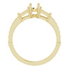 Baguette Accented Engagement Ring Mounting in 10 Karat Yellow Gold for Round Stone, 3.33 grams