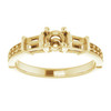 Baguette Accented Engagement Ring Mounting in 10 Karat Yellow Gold for Round Stone, 3.33 grams