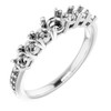 Accented Engagement Ring Mounting in 14 Karat White Gold for Round Stone, 3.04 grams