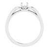 Accented Engagement Ring Mounting in 14 Karat White Gold for Round Stone, 3.17 grams