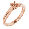 Solitaire Engagement Ring Mounting in 10 Karat Rose Gold for Round Stone, 2.84 grams